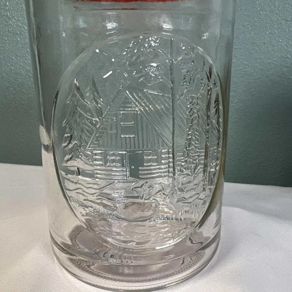 Tang jar Vintage Anchor Hocking Tang Jar With‎ Cabin And Orange Lid Vintage